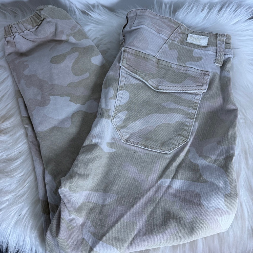 PAIGE Mayslie Camo Jogger Pants Green Tan Utility Slim Fit Size 28 - Picture 5 of 11